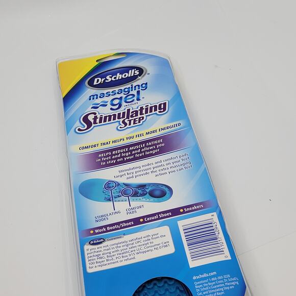 Dr.Scholls Comfort & Energy Massaging Gel Insoles Stimulating Step Mens 8-13 New - Picture 8 of 10
